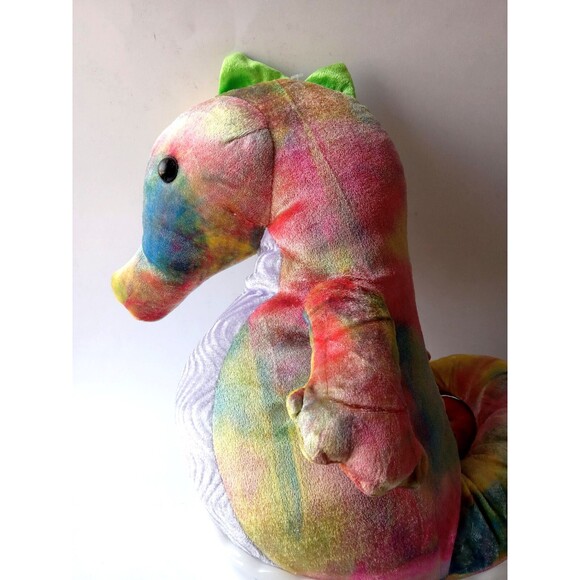 2012 Build-A-Bear Tie-Dye Seahorse 18" Rainbow Plush BABW EUC - Picture 7 of 16